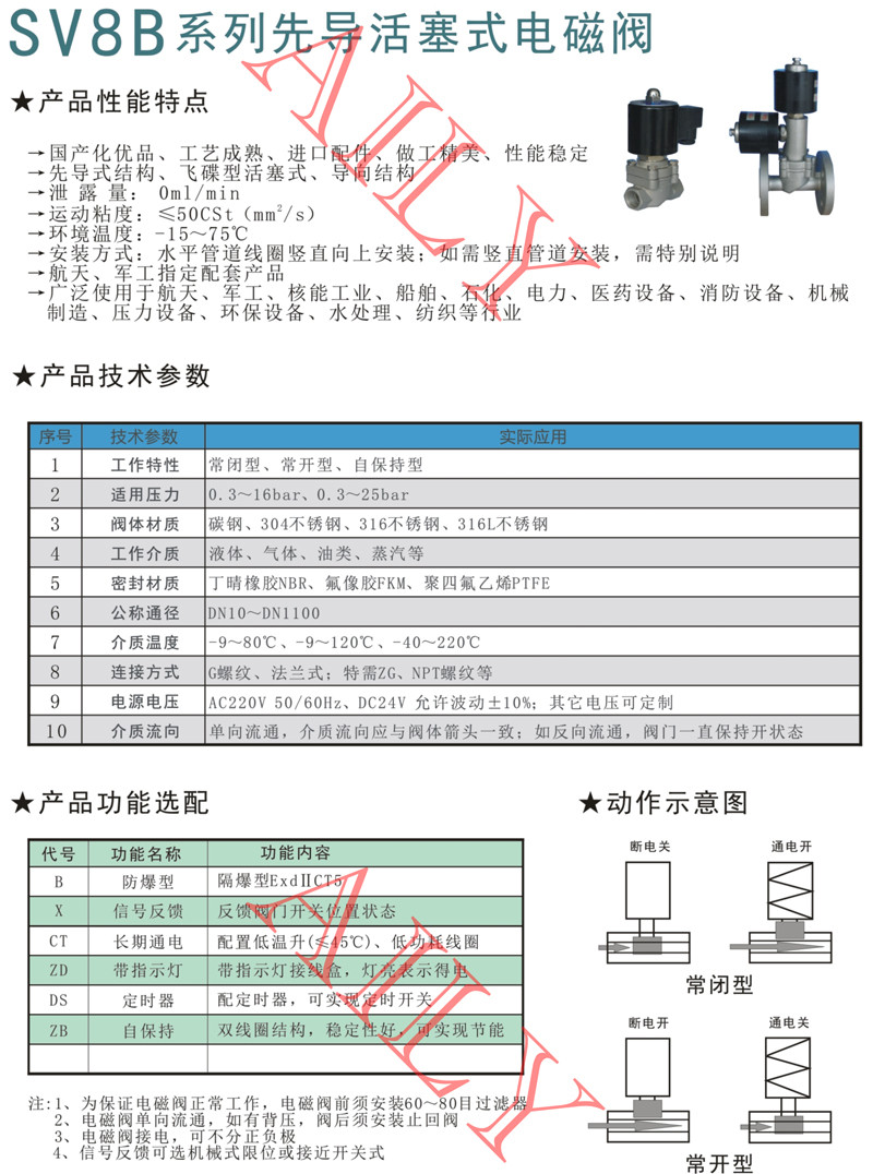 SV8B先導活塞（sāi）式電（diàn）磁閥